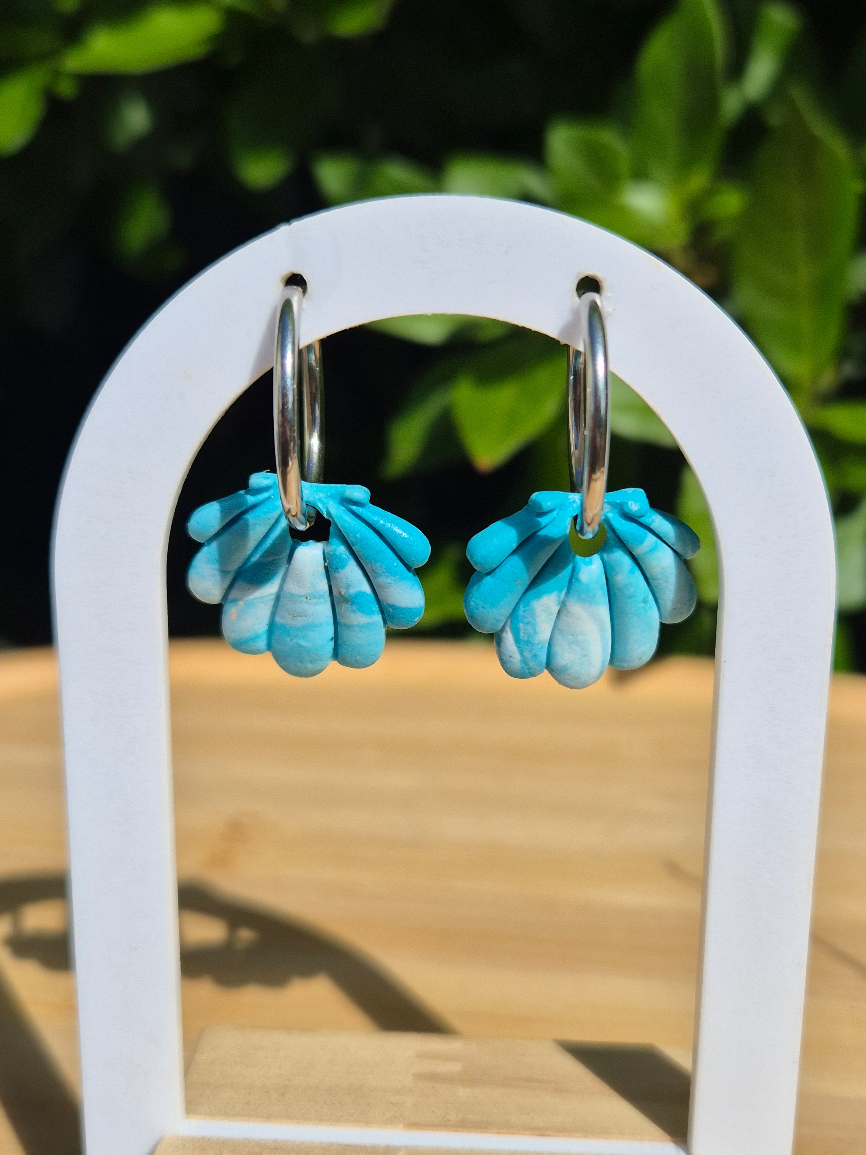 Pampilles coquillages turquoises