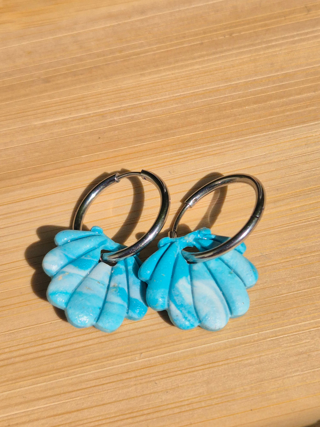 Pampilles coquillages turquoises