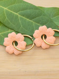 Pampilles fleurs oranges pastels