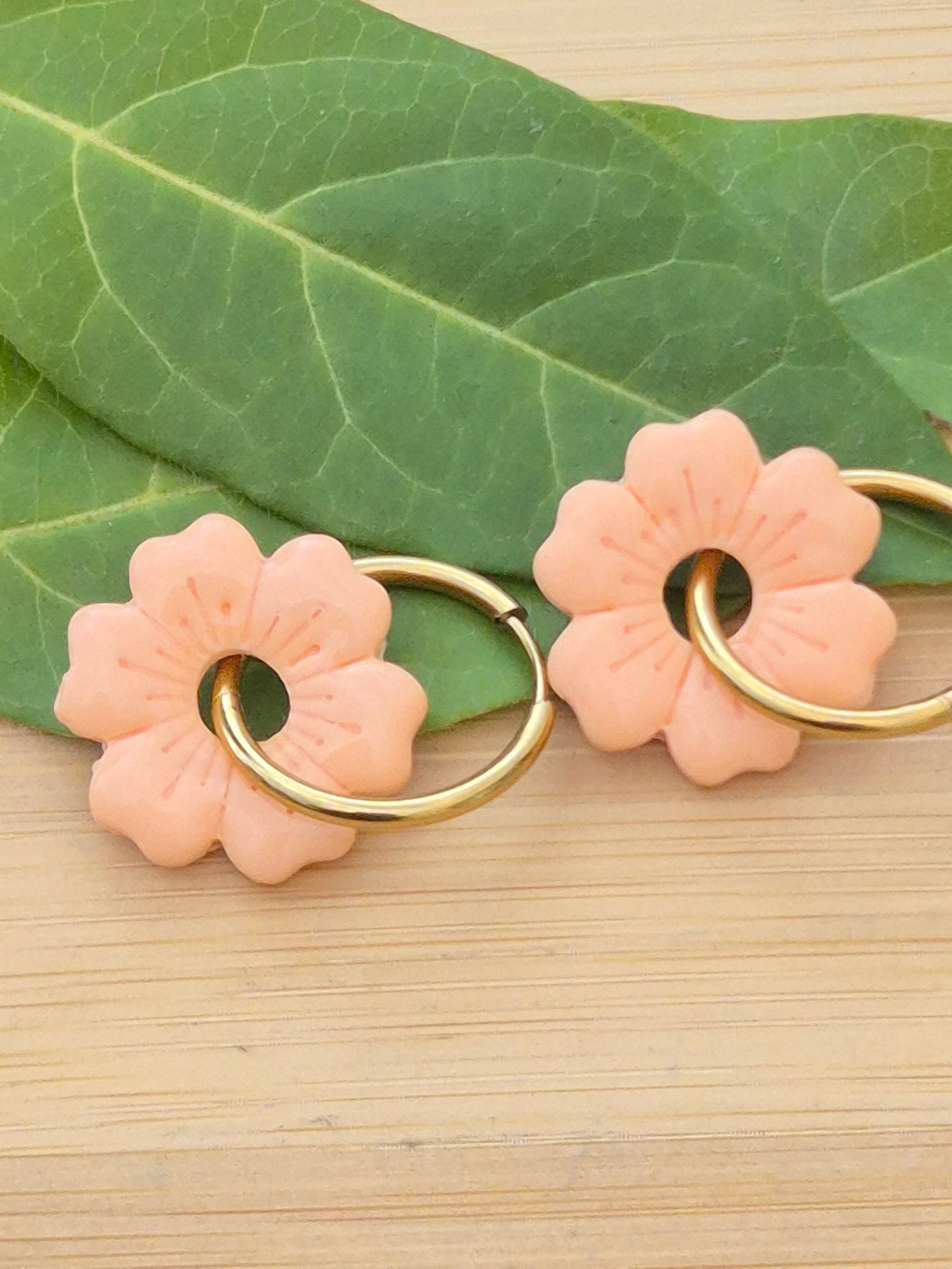Pampilles fleurs oranges pastels