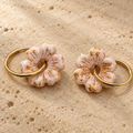Pampilles fleurs roses gold